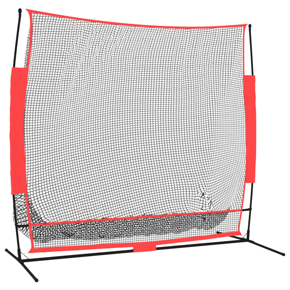 Plasă De Baseball Portabilă Negru/Roșu 215X107X216 Cm Poliester
