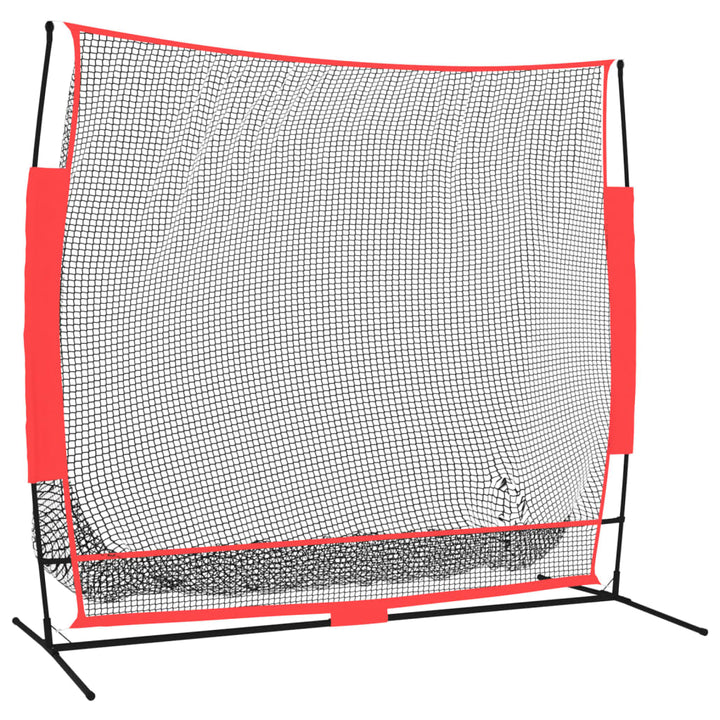 Plasă De Baseball Portabilă Negru/Roșu 215X107X216 Cm Poliester
