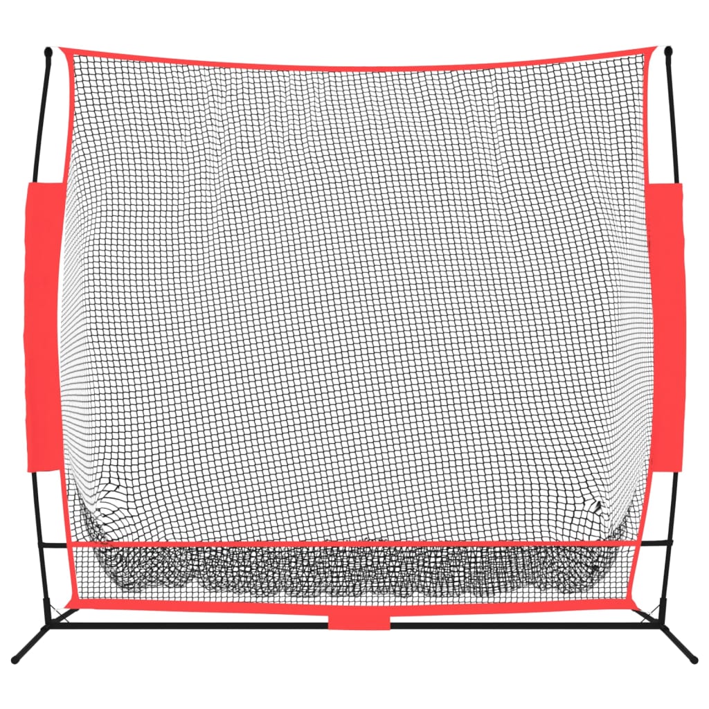 Plasă De Baseball Portabilă Negru/Roșu 215X107X216 Cm Poliester