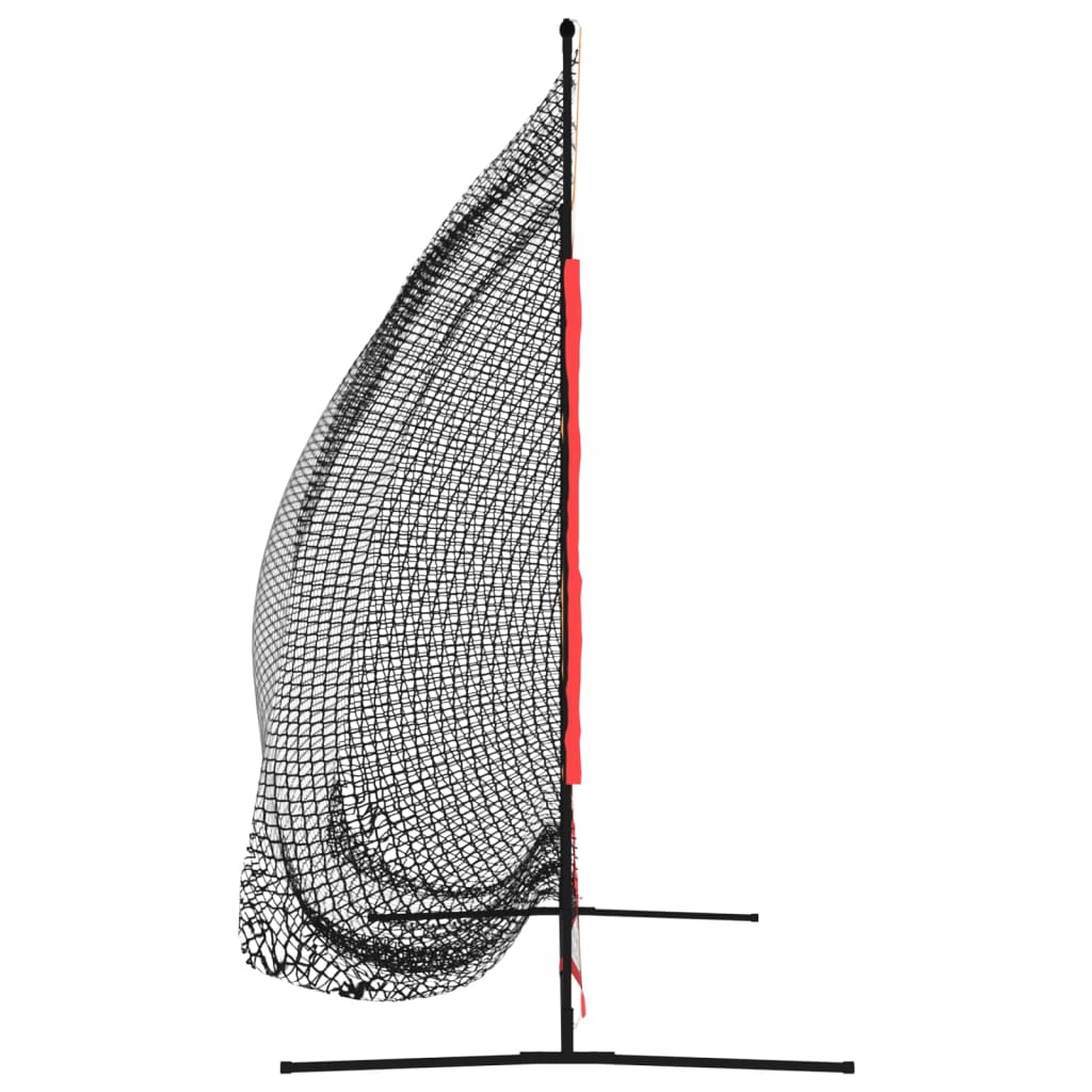 Plasă De Baseball Portabilă Negru/Roșu 215X107X216 Cm Poliester