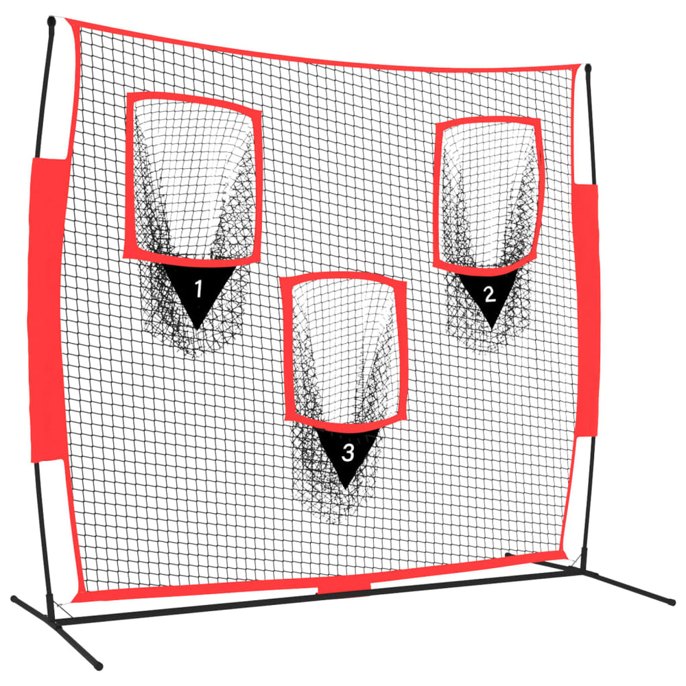 Plasă De Baseball Portabilă Negru/Roșu 183X105X183 Cm Poliester