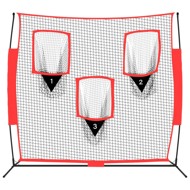 Plasă De Baseball Portabilă Negru/Roșu 183X105X183 Cm Poliester