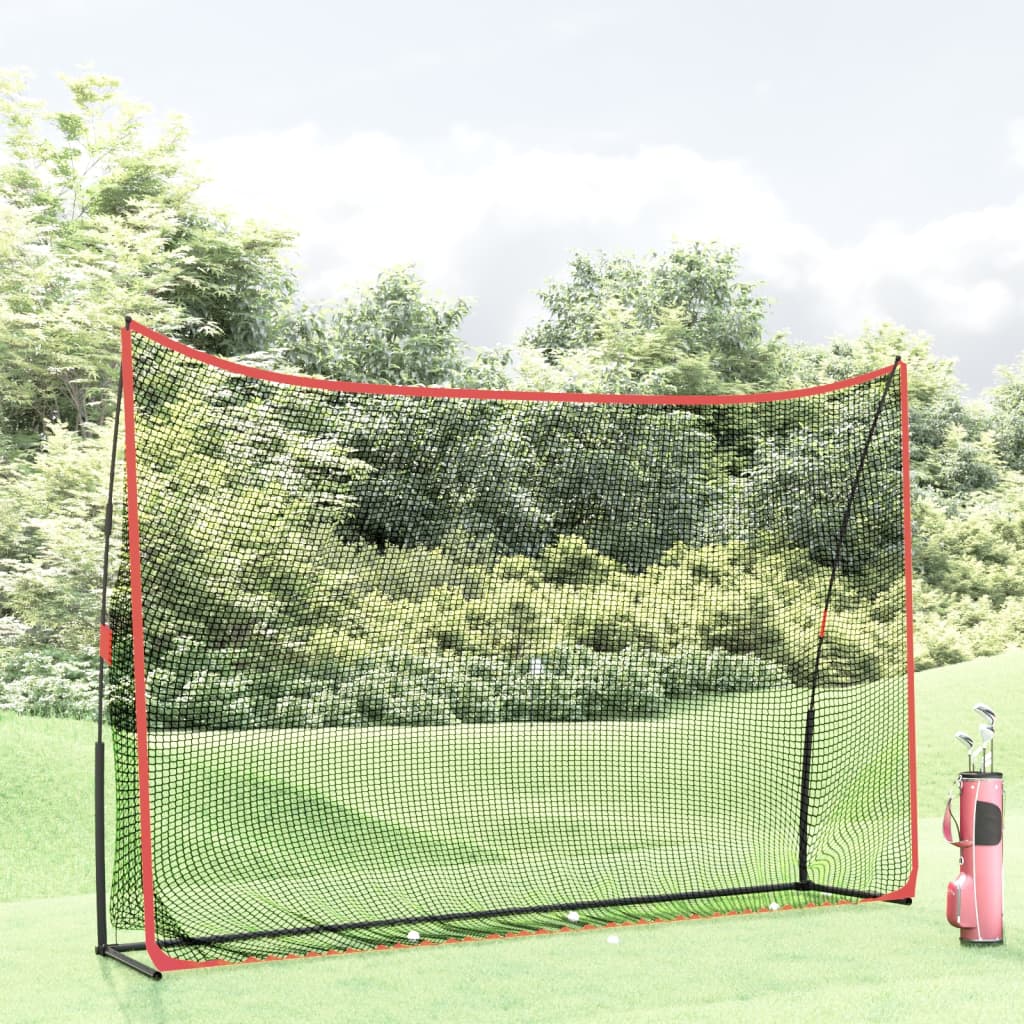 Plasă Antrenament Golf, Negru Și Roșu, 305X91X213 Cm, Poliester