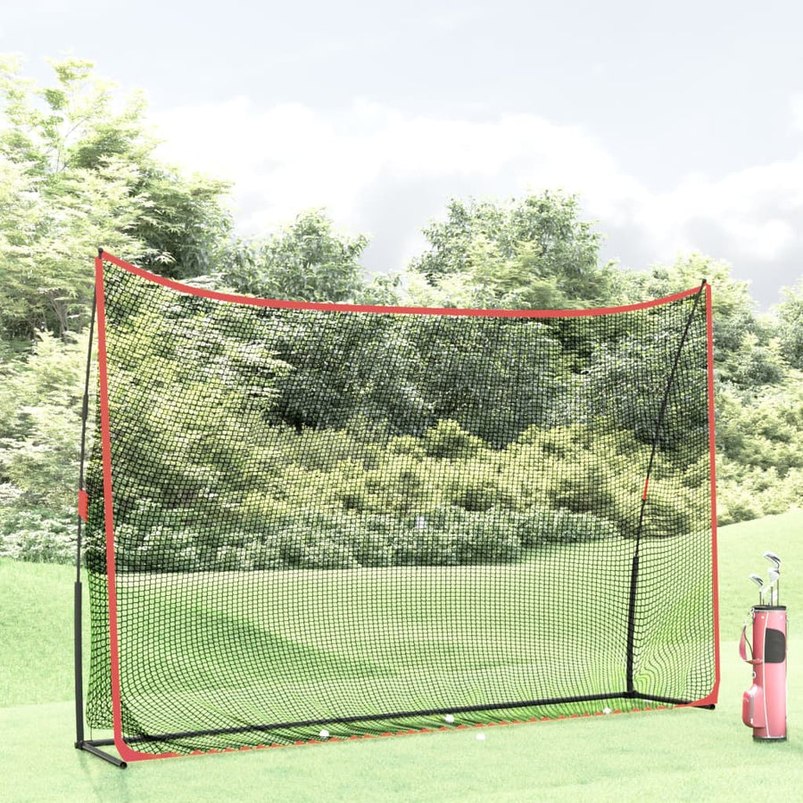 Plasă Antrenament Golf, Negru Și Roșu, 305X91X213 Cm, Poliester