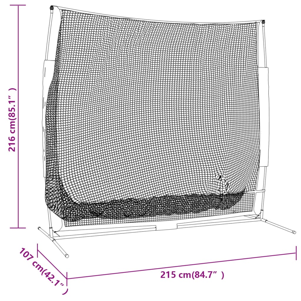 Plasă Antrenament Golf Negru/Portocaliu 215X107X216Cm Poliester
