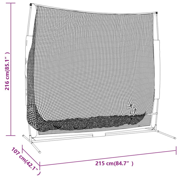 Plasă Antrenament Golf Negru/Portocaliu 215X107X216Cm Poliester