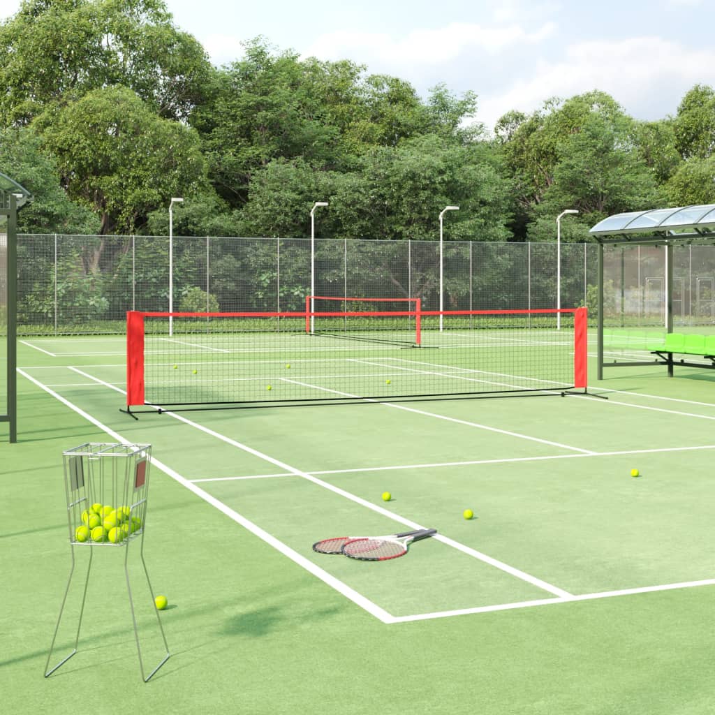 Plasă De Tenis, Negru Și Roșu, , Poliester