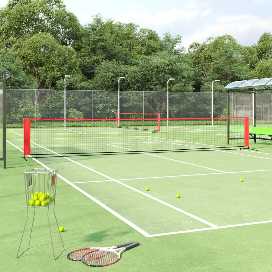 Plasă De Tenis, Negru Și Roșu, , Poliester