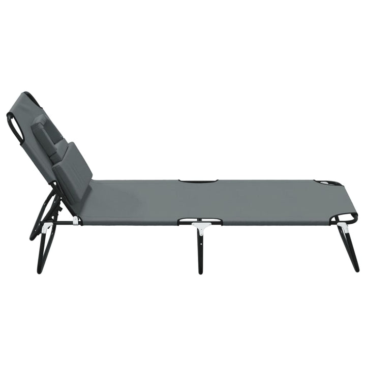 Șezlong Pliabil Țesătură Oxford & Oțel Vopsit Electrostatic
