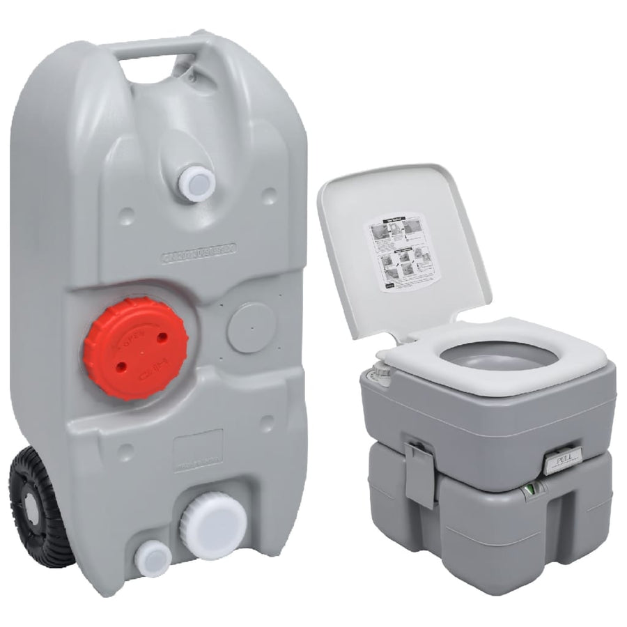 Set Portabil Cu Toaletă Și Rezervor De Apă Pentru Camping