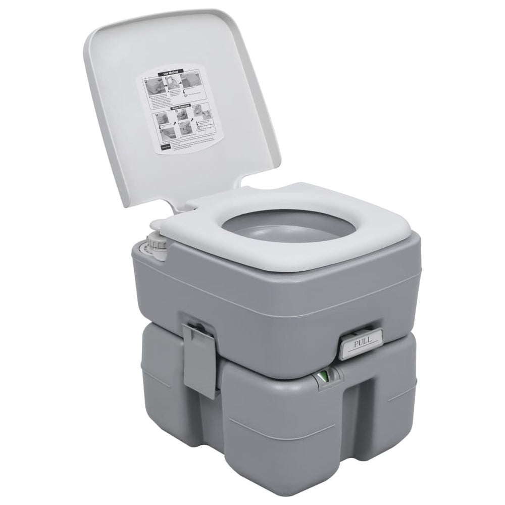 Set Portabil Cu Toaletă, Lavoar Și Rezervor Apă Pentru Camping