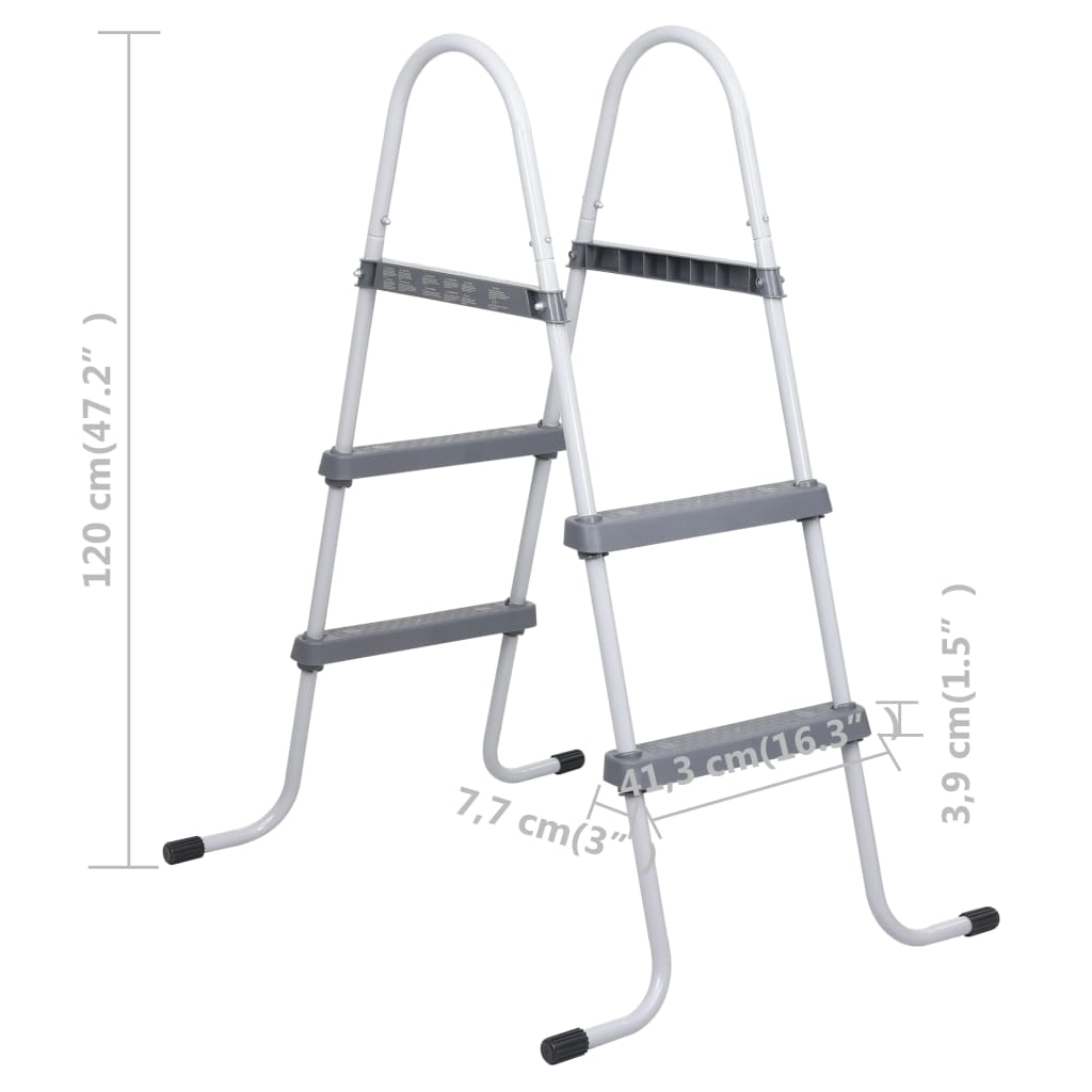 Scară De Piscină, Gri, 84 Cm, Oțel