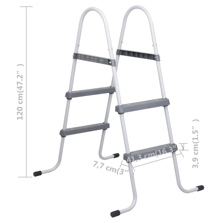 Scară De Piscină, Gri, 84 Cm, Oțel