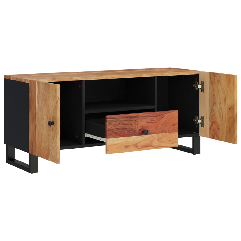 Dulap Tv, 105X33,5X46 Cm, Lemn Masiv De Acacia&Lemn Prelucrat
