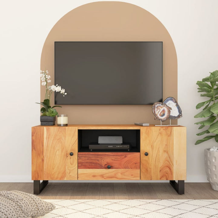 Dulap Tv, 105X33,5X46 Cm, Lemn Masiv De Acacia&Lemn Prelucrat