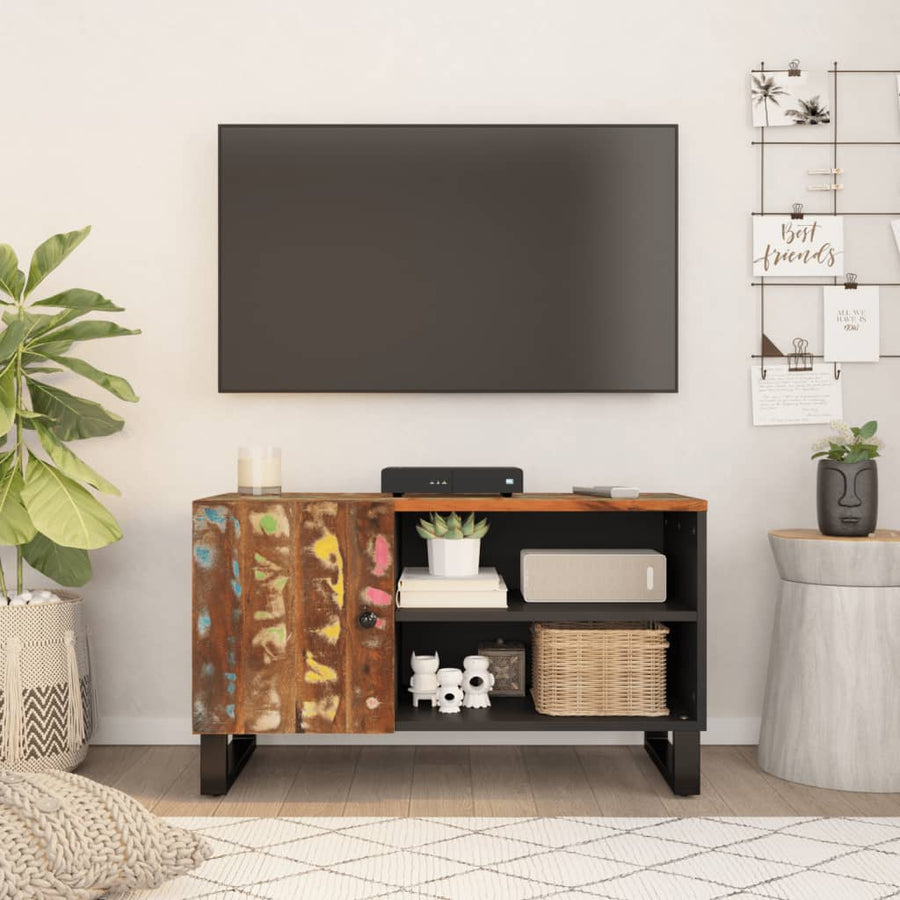 Dulap Tv, 80X33X46 Cm, Lemn Masiv Reciclat&Lemn Prelucrat
