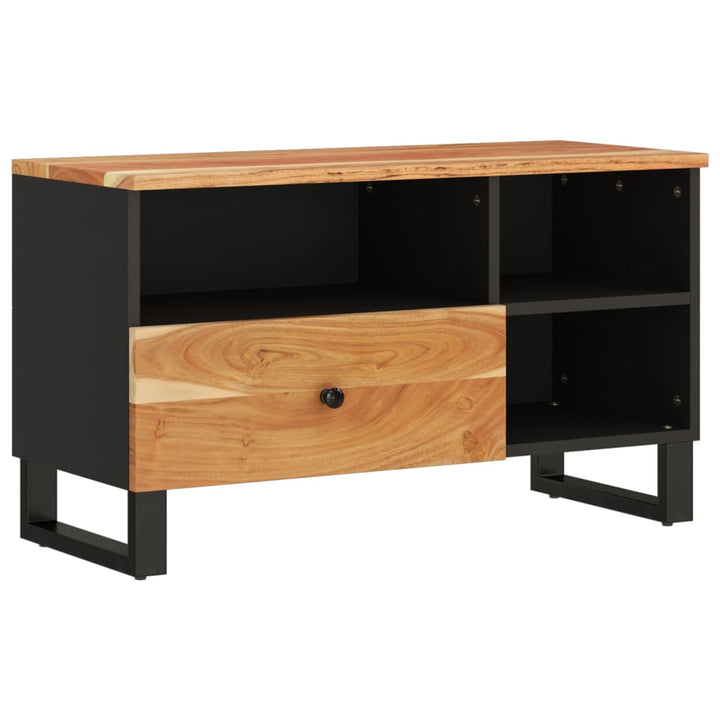 Comodă Tv, 80X33X46 Cm, Lemn Masiv De Acacia & Lemn Compozit