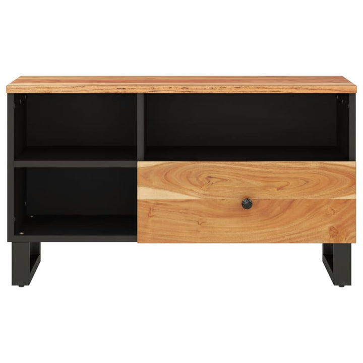 Comodă Tv, 80X33X46 Cm, Lemn Masiv De Acacia & Lemn Compozit