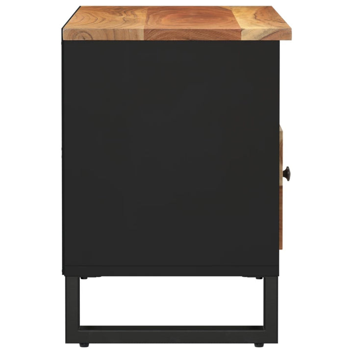 Comodă Tv, 80X33X46 Cm, Lemn Masiv De Acacia & Lemn Compozit