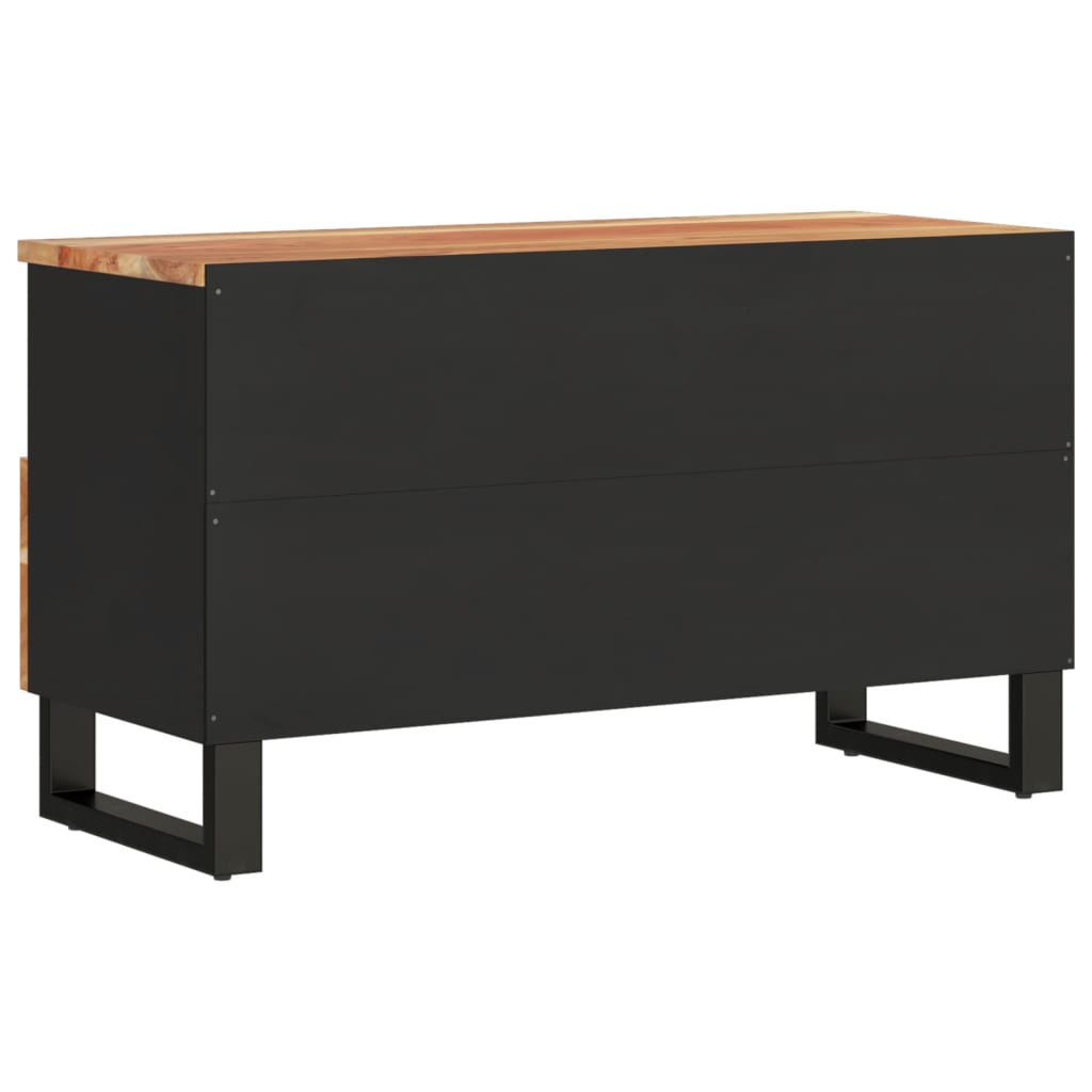 Comodă Tv, 80X33X46 Cm, Lemn Masiv De Acacia & Lemn Compozit