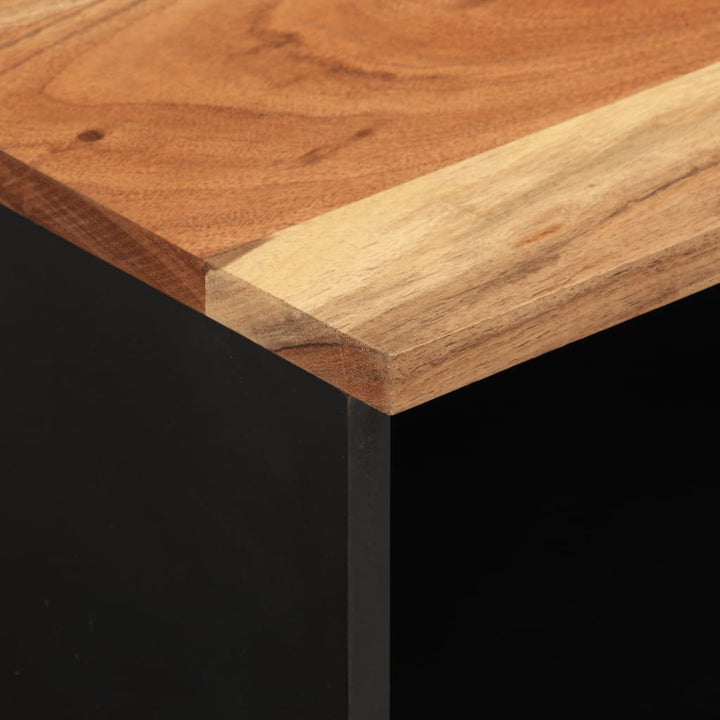 Comodă Tv, 80X33X46 Cm, Lemn Masiv De Acacia & Lemn Compozit
