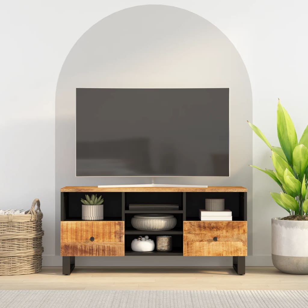 Comodă Tv, 100X33X46 Cm, Lemn Masiv Reciclat & Lemn Compozit