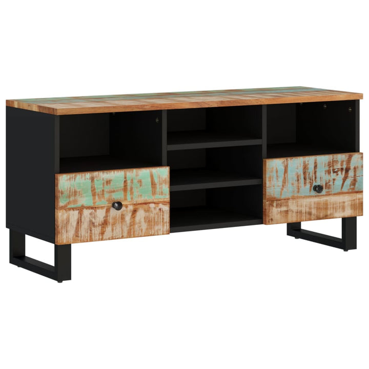 Comodă Tv, 100X33X46 Cm, Lemn Masiv Reciclat & Lemn Compozit