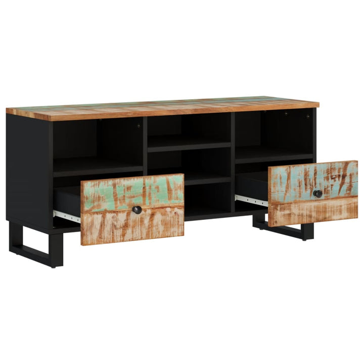 Comodă Tv, 100X33X46 Cm, Lemn Masiv Reciclat & Lemn Compozit