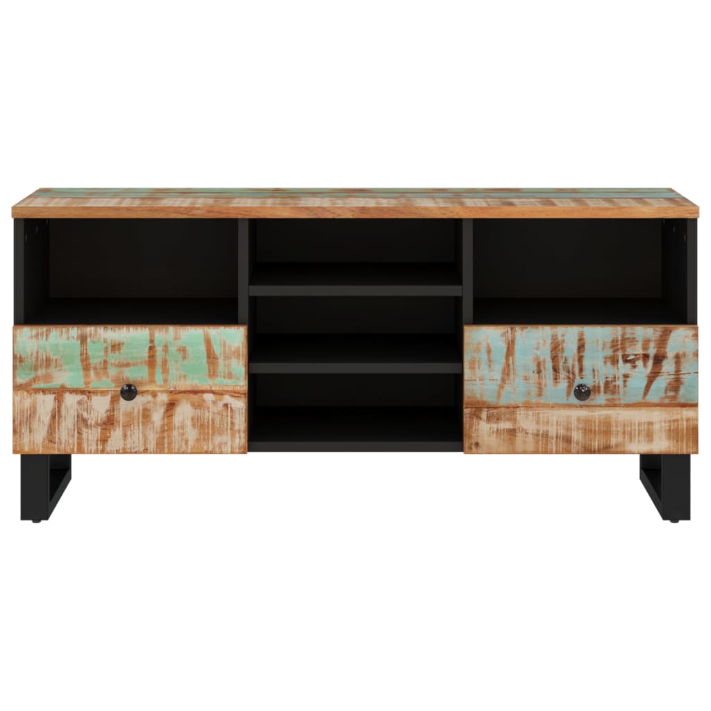 Comodă Tv, 100X33X46 Cm, Lemn Masiv Reciclat & Lemn Compozit