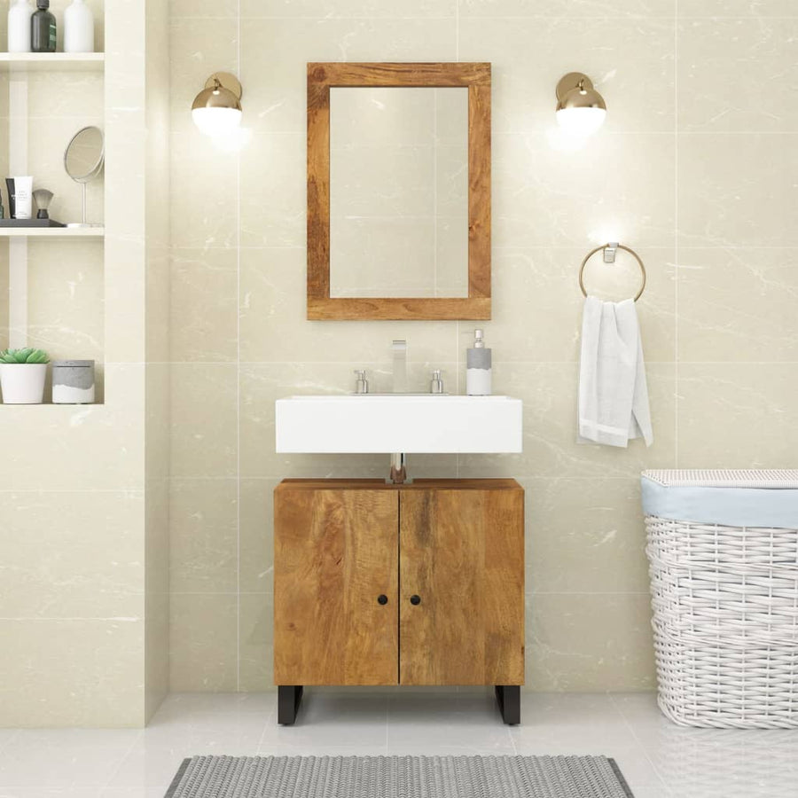 Dulap De Chiuvetă 62X33X58 Cm Lemn Masiv Mango & Lemn Compozit