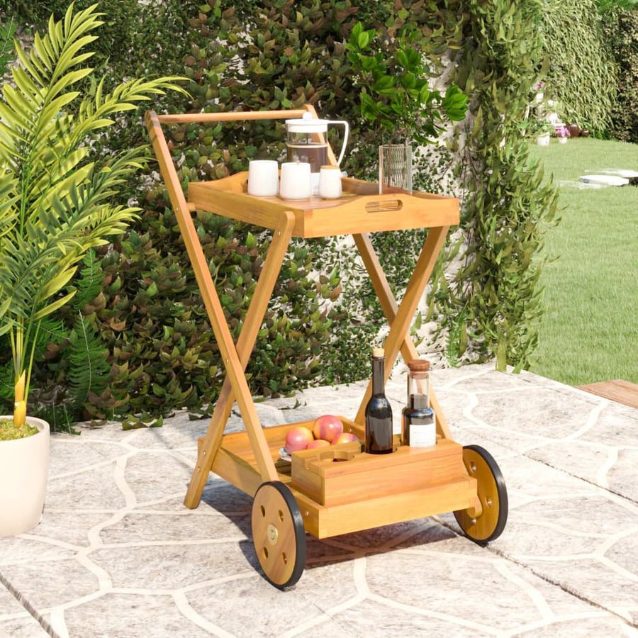 Cărucior Pentru Ceai, 54X87X90 Cm, Lemn Masiv De Acacia