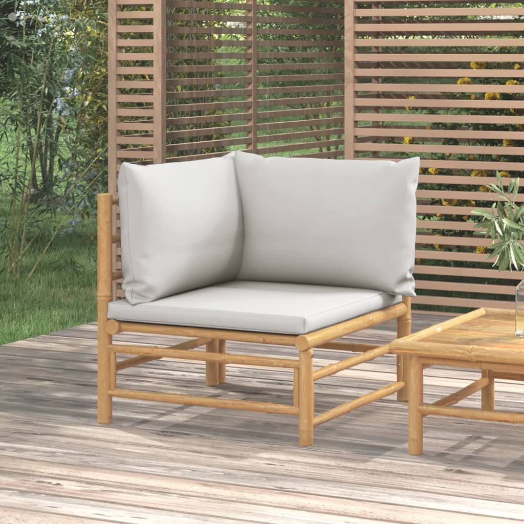 Set Mobilier De Grădină Cu Perne , 3 Piese, Bambus
