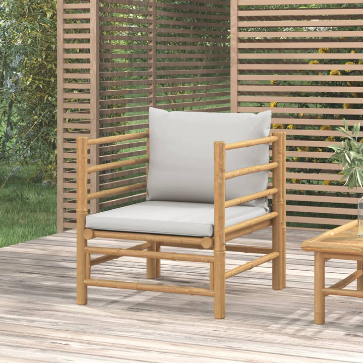 Set Mobilier De Grădină Cu Perne , 3 Piese, Bambus
