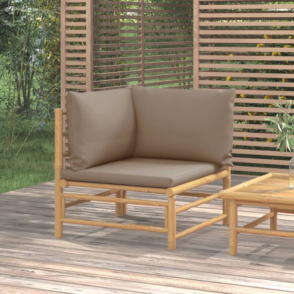 Set Mobilier De Grădină Cu Perne , 3 Piese, Bambus