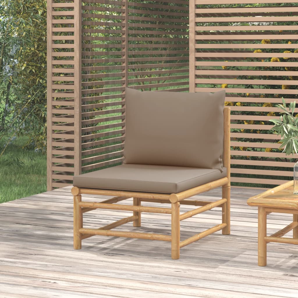 Set Mobilier De Grădină Cu Perne , 3 Piese, Bambus