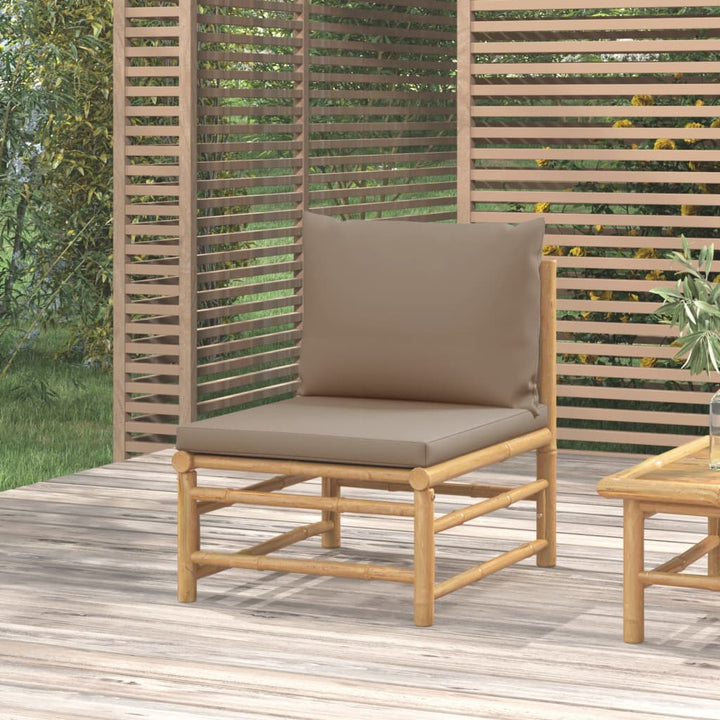 Set Mobilier De Grădină Cu Perne , 3 Piese, Bambus