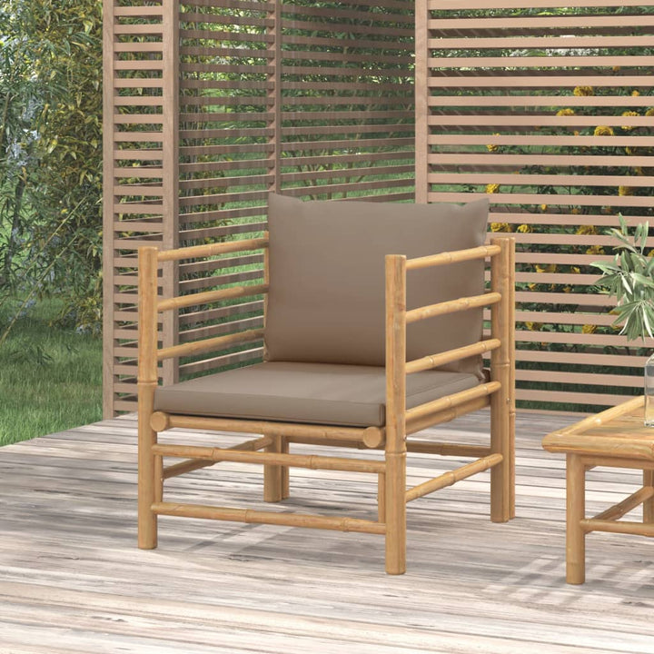 Set Mobilier De Grădină Cu Perne , 3 Piese, Bambus