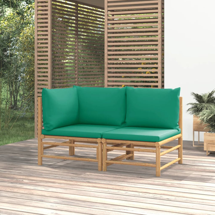 Set Mobilier De Grădină Cu Perne , 3 Piese, Bambus