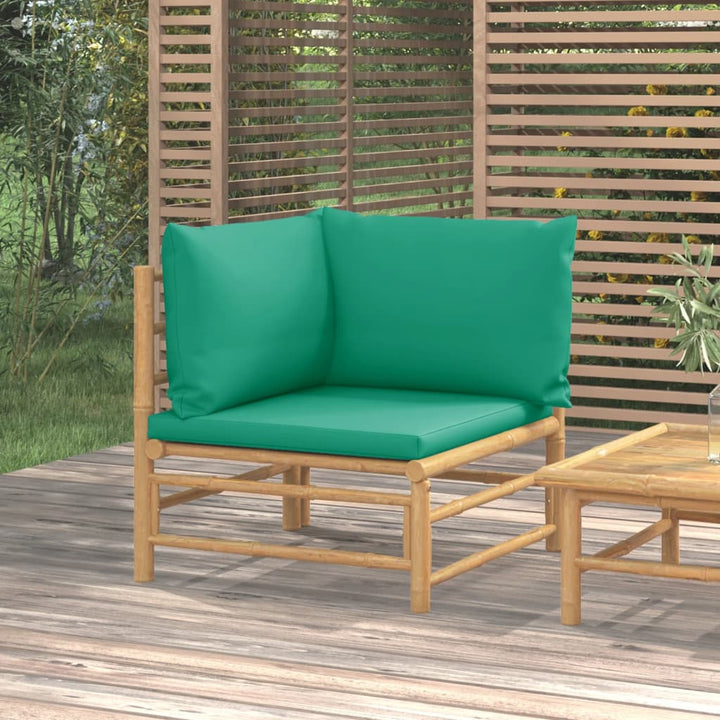 Set Mobilier De Grădină Cu Perne , 3 Piese, Bambus