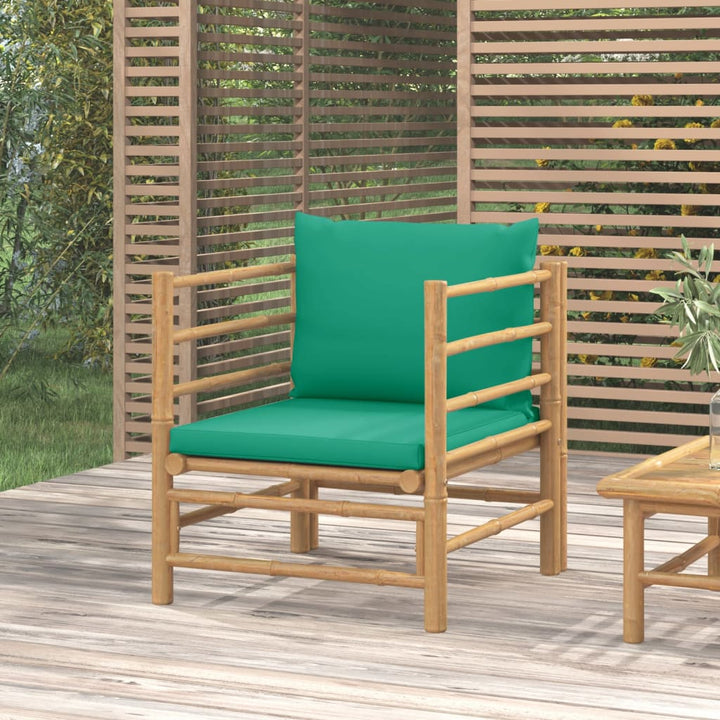 Set Mobilier De Grădină Cu Perne , 3 Piese, Bambus
