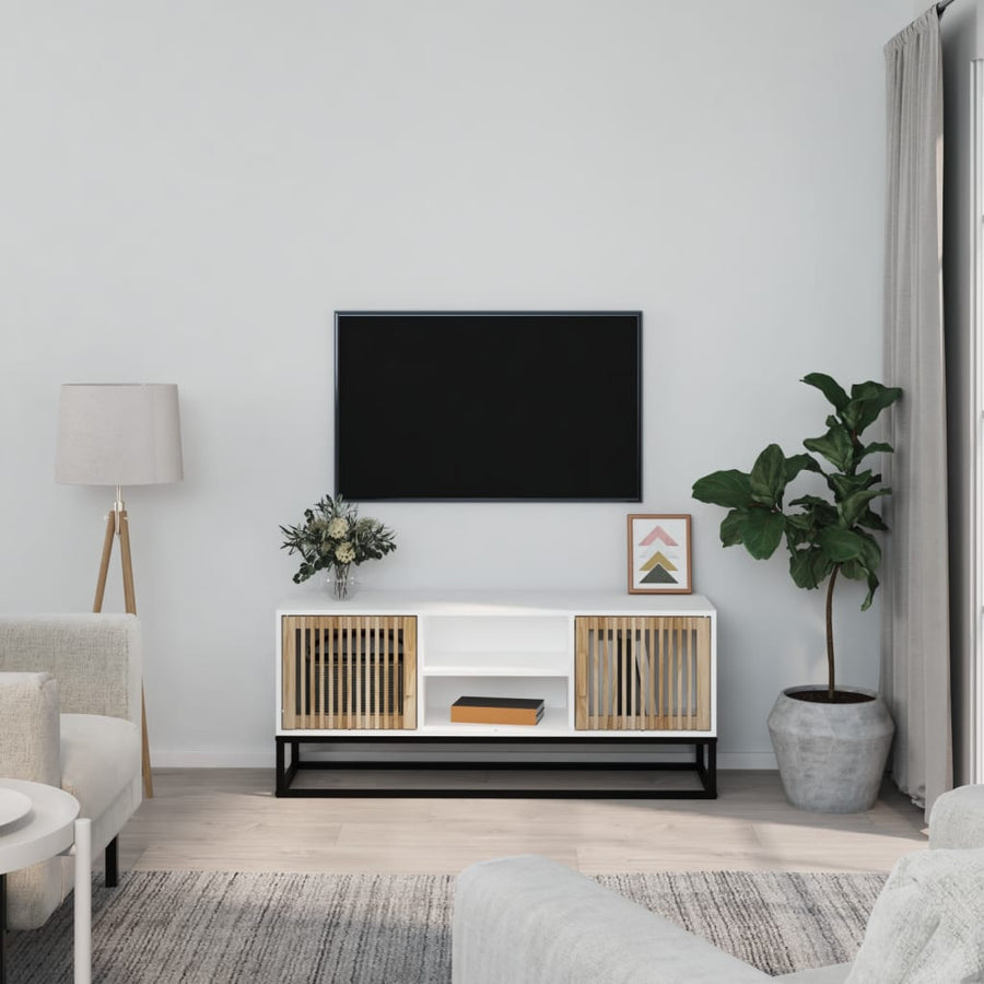 Comodă Tv, , 105X30X45 Cm, Lemn Prelucrat & Fier