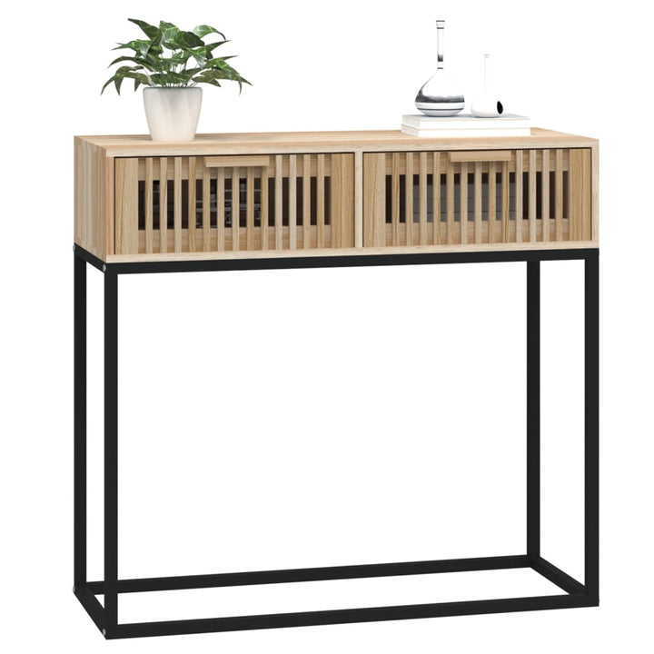 Masă Consolă, 80X30X75 Cm, Lemn Prelucrat Și Fier