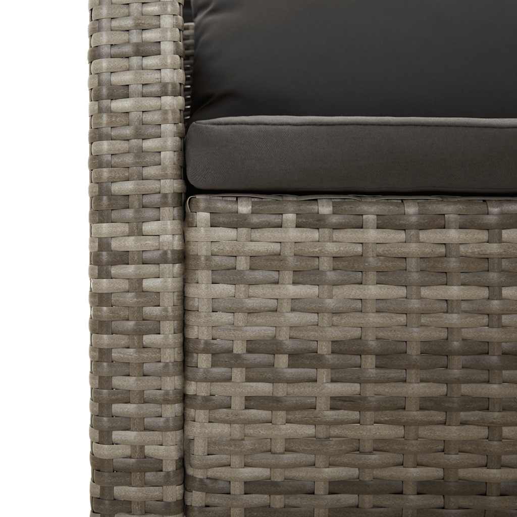 Set Mobilier De Grădină Cu Perne, 4 Piese, Gri, Poliratan