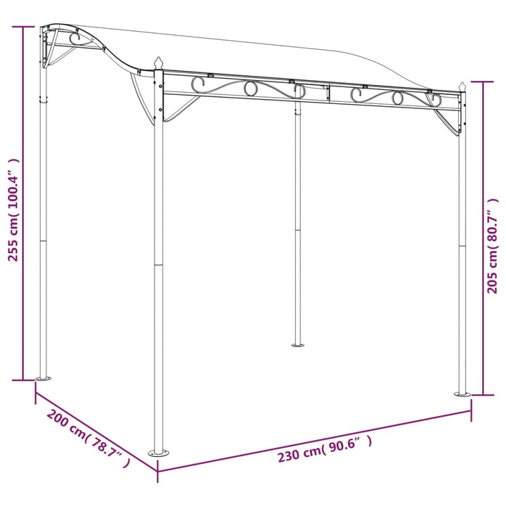 Copertină, , 2X2,3 M, 180 G/M², Material Textil Și Oțel