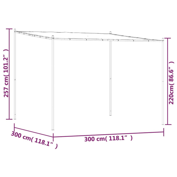 Foișor, Alb, 3X3 M, 180 G/M², Material Textil Și Oțel