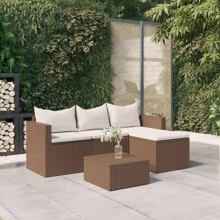 Set Mobilier De Grădină Cu Perne, 3 Piese, , Poliratan