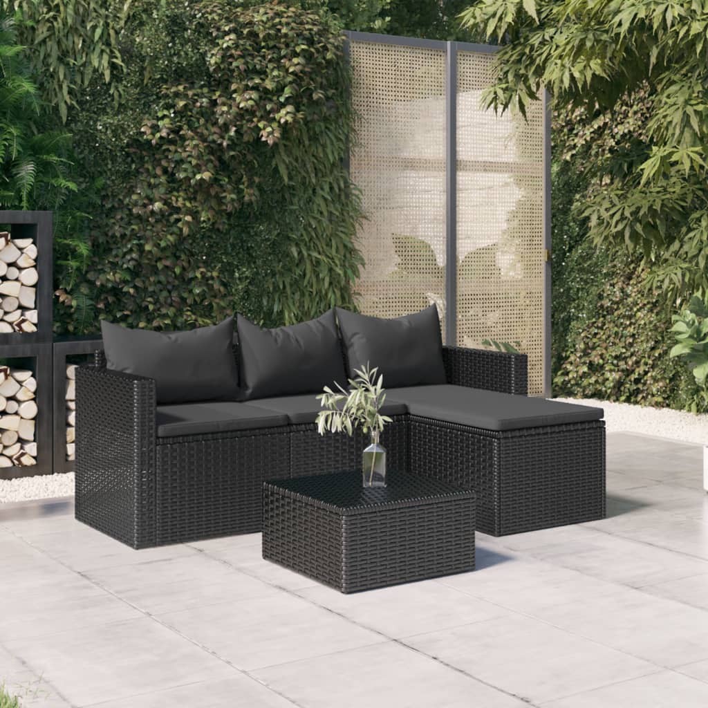 Set Mobilier De Grădină Cu Perne, 3 Piese, , Poliratan