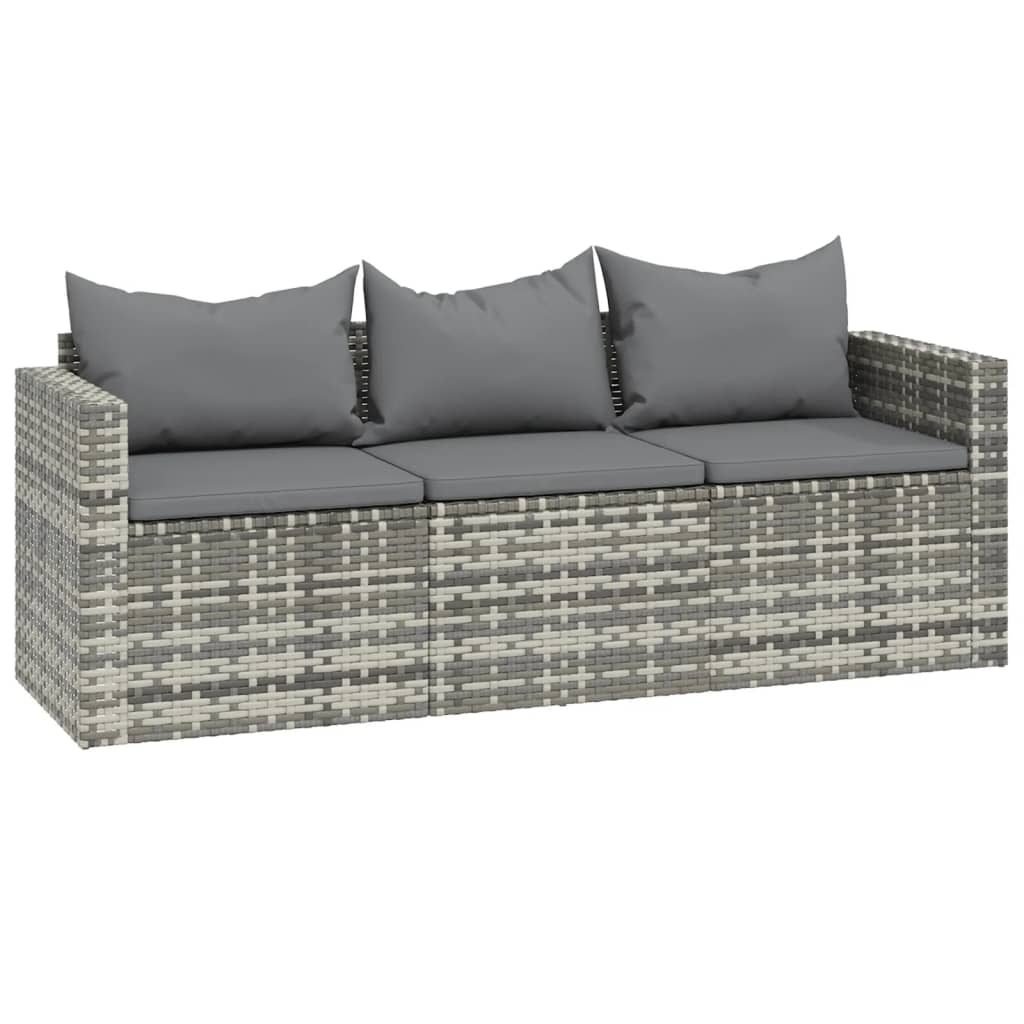 Set Mobilier De Grădină Cu Perne, 3 Piese, , Poliratan