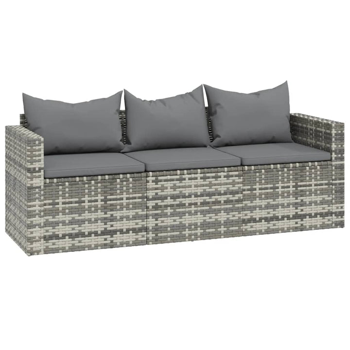 Set Mobilier De Grădină Cu Perne, 3 Piese, , Poliratan