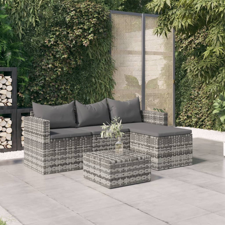 Set Mobilier De Grădină Cu Perne, 3 Piese, , Poliratan